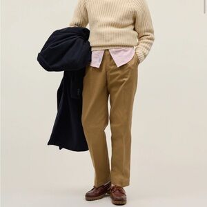 Casatlantic pleated khaki cotton military style pants